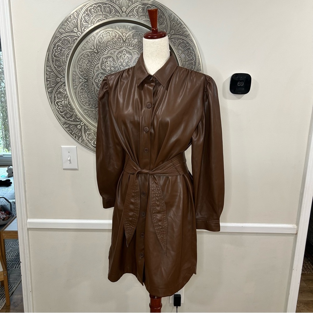 NWT $99 BB Dakota Steve Madden Brown faux leather jacket - Size L - Picture 3 of 10
